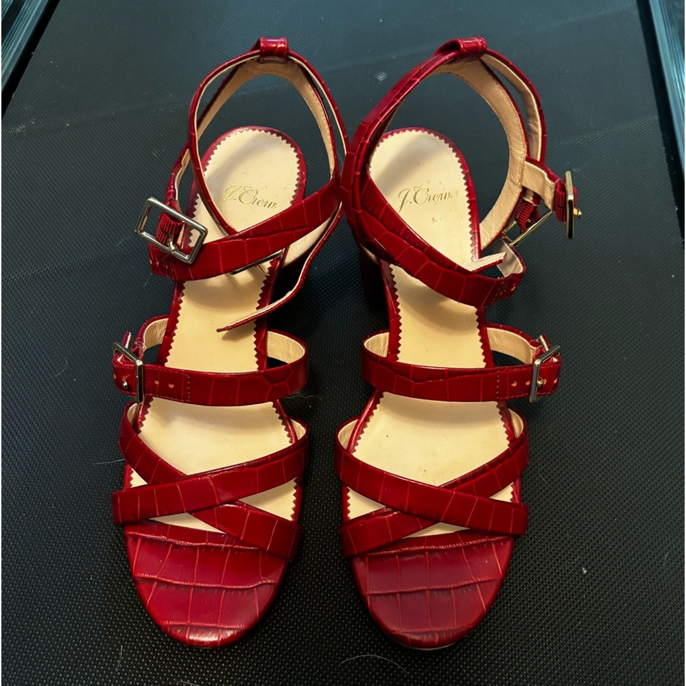 J.Crew red sandals. Excellent used condition (worn 2x).